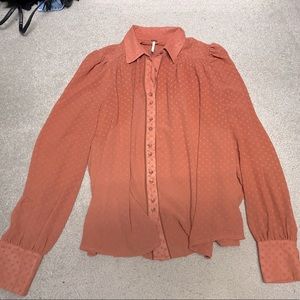 Free People Swiss Dot Blouse